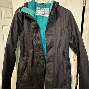 Burton Women's Dark Gray Ski Jacket with Teal Lining